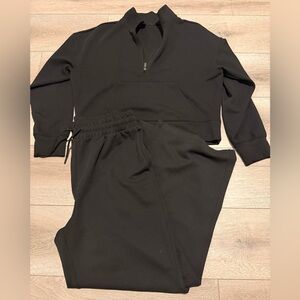 Black Ribbed Two-Piece Set